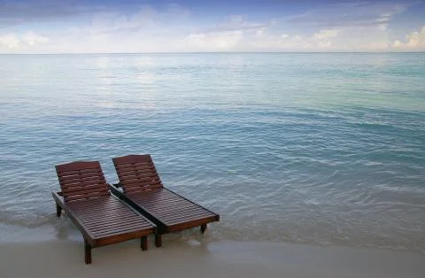 Canvas chairs Stock Photos