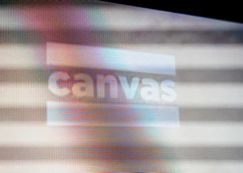 Canvas Channel Logo on Screen Foto stock