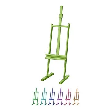 Canvas easel cartoon vector graphic Stock Illustration