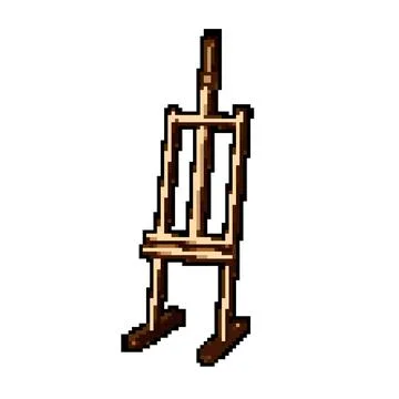 Canvas easel pixel art vector illustration Stock Illustration
