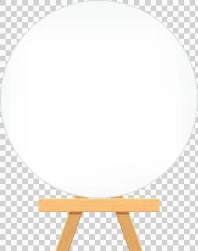 Canvas frame artistic, canvas circle shape with easel for art painting, pic.. Stock Illustration