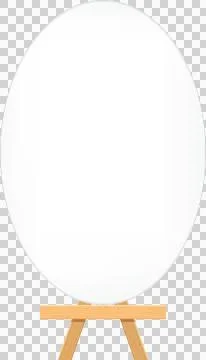 Canvas frame artistic, canvas oval shape with easel for art painting, pictu.. Stock Illustration
