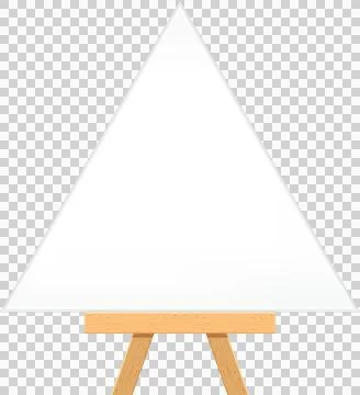 Canvas frame artistic, canvas triangle shape with easel for art painting, p.. Stock Illustration