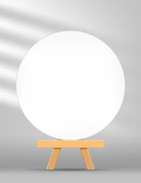 Canvas frame artistic circle with easel for art painting, picture canvas an.. Stock-Illustration