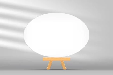 Canvas frame artistic oval with easel for art painting, picture canvas and .. 스톡 일러스트