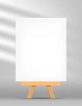 Canvas frame artistic rectangle with easel for art painting, picture canvas.. Stock Illustration