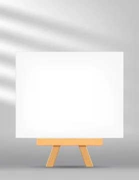 Canvas frame artistic rectangle with easel for art painting, picture canvas.. Stock Illustration