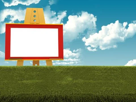 Canvas in green environment Stock Illustration