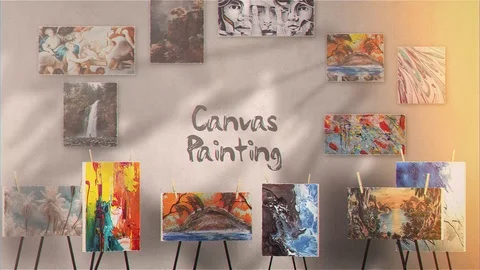 Canvas Painting Gallery Stock After Effects