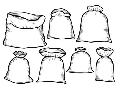 Canvas sack vector Illustrazione stock