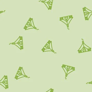 Canvas tent vacation line vector seamless pattern Illustrazione stock