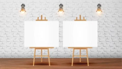 Canvas On Tripod For Collective Drawing Vector Stock Illustration