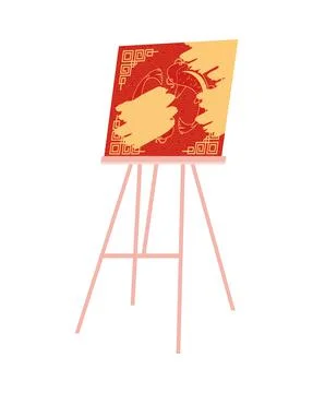 Canvas in tripod front Stock Illustration