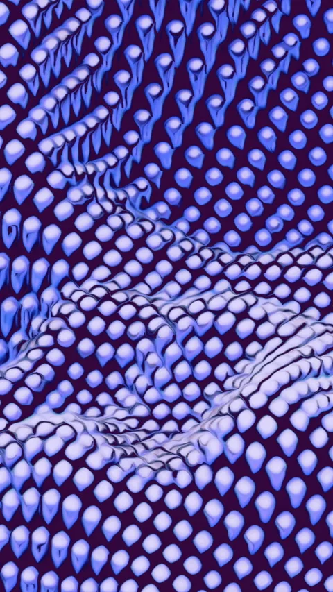 Canvas waves of small spheres. Design. 3d metallic glowing beads moving up and Stock Footage 289712056