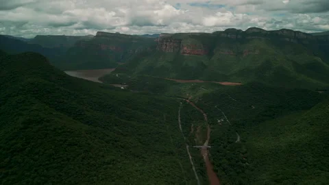 Canyon and Dam Stock Footage 242225160