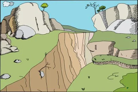 Canyon background Stock Illustration