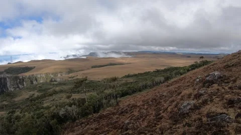Canyon with clouds - Canion do Funil - Bom Jardim da Serra Stock Footage 262243522