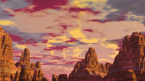 Canyon with clouds Stock Footage 46559292