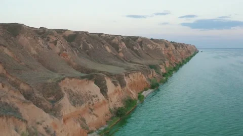 Canyon on the coastline Stock Footage 255621833