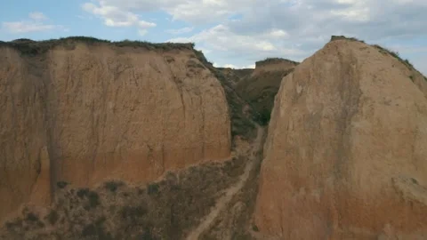 Canyon on the coastline Stock Footage 255621879