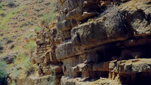 Canyon desert landscape. High cliffs of sandstone rocks. Stock Footage 197515751