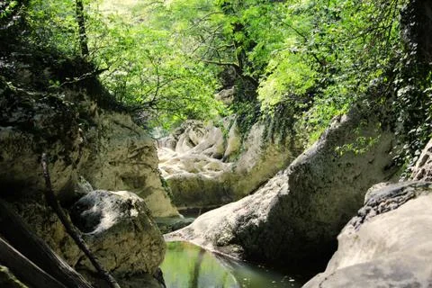 Canyon Devil's Gate. The Hosta River. Krasnodar region. An ancient Kolkhida f Free Stock Photos