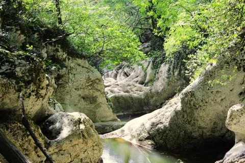 Canyon Devil's Gate. The Hosta River. Krasnodar region. An ancient Kolkhida f Free Stock Photos