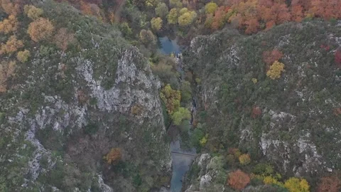 Canyon with drone in the clouds Video stock 150145533