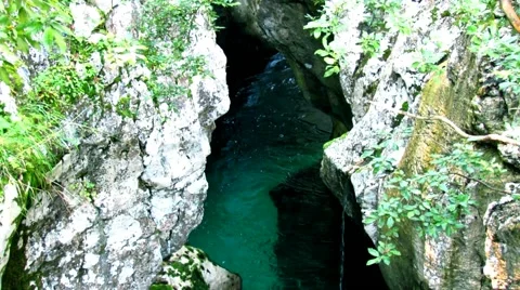 Canyon with green river rapids Stock Footage 59100192