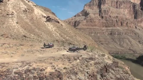 Canyon Helicopter Video stock 10595286