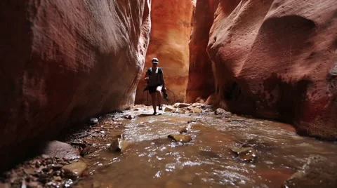 Canyon Hiker 스톡 동영상 40752092