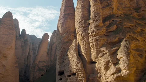 The canyon path is in Yinma Gully.Gansu Province, China. Stock Footage