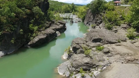 Canyon river aerial Stock Footage 99010785