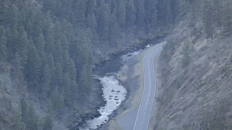 Canyon River and Road 動画素材 24753413