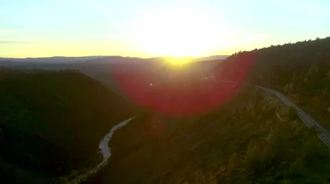 Canyon Sunset - Drone Stock Footage 61526510