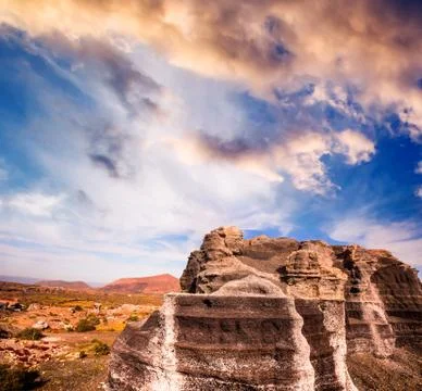 Canyon at sunset Stock Photos