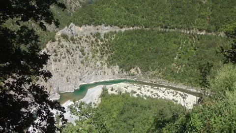 The canyon of the Trebbia river Video stock 152954387