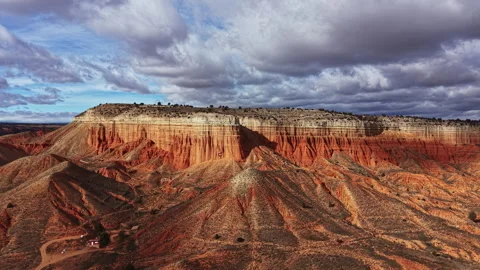 Canyon view during daytime with clouds in the sky and hills in the foreground Stock Footage 331936270