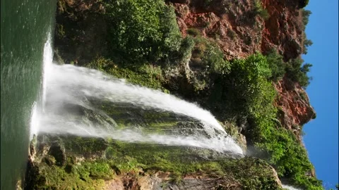 Canyon Waterfall Vertical Video Stock Footage 156528216