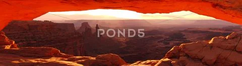 Canyonlands National Park Mesa Arch Sunrise Panorama Utah Stock Photos