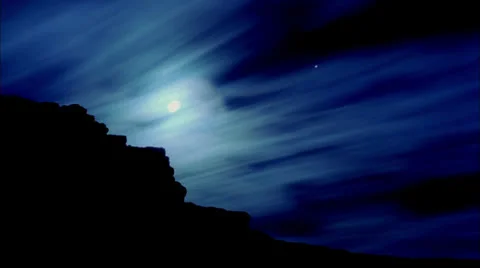 Canyon,Moon,rise,Time Lapse,Streaking,Clouds,Ut Stock Footage 25915394