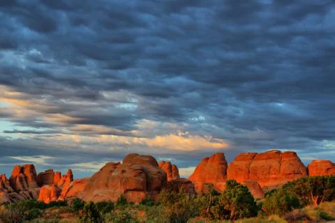 Canyons on a background of clouds Stock Photos