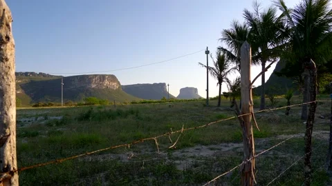 Canyons in front of Morro do Pai Inacio at Chapada Diamantina National Park Video stock 154114551