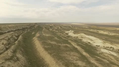 The canyons on Ustyurt Plato Stock Footage 243090293