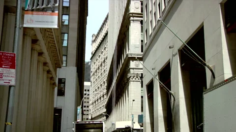 Canyons of Wall Street Stock Footage 49223705