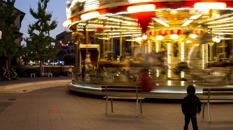 Caousel Night Time Lapse Video stock 59140159