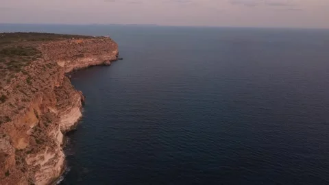 Cap Blanc Lighthouse, Mallorca, Majorca — Aerial 4K Establishing Shot Stock Footage 315369942