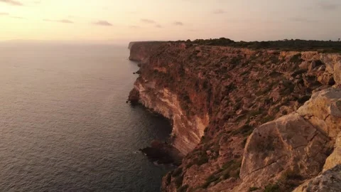  Cap Blanc Sea Cliffs, Mallorca Majorca Spain — Lateral Reveal Aerial 4K (Diagon Stock Footage 315369908