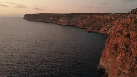 Cap Blanc Sea Cliffs, Mallorca, Majorca — Aerial Drone 4K Establishing Shot, nat Stock Footage 315369923