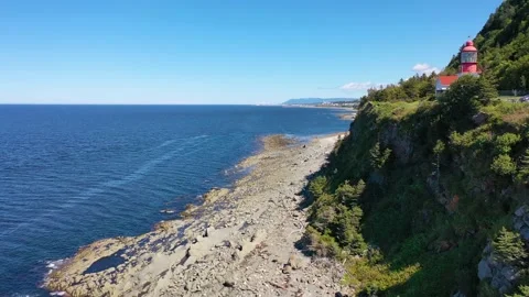 Cap-Chat Lighthouse in Gaspe Peninsula, Quebec, Canada 動画素材 148513073